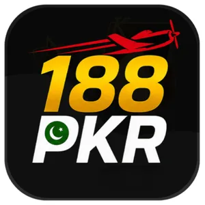 188PKR app icon: gold 188 above the white PKR wordmark with a red Aviator plane on a black tile