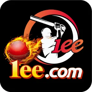 1EE app icon: a cricket batsman in red and white with a flaming ball beside 1ee.com lettering on a black tile