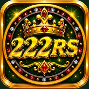 222RS app icon: gold 222RS lettering under a jewelled crown inside an ornate green and gold frame