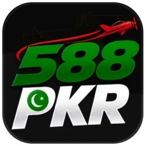 588PKR app icon: green 588 and white PKR lettering with a plane and Pakistan crescent on a black tile