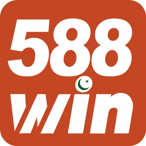588Win app icon: white 588 win lettering with a Pakistan-flag crescent on an orange-red tile
