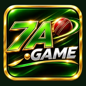7A app icon: gold 7A lettering with .GAME beneath and a cricket ball, in a gold frame on a green tile