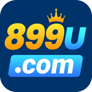 899U app icon: 899U in orange and blue lettering under a small gold crown, with .com on a pale blue banner, on a dark navy tile