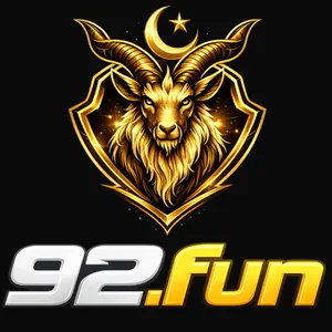 92Fun app icon: a gold goat head with a crescent above 92.fun lettering on a black tile