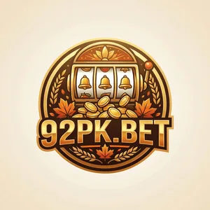 92PK app icon: gold 92PK.BET wordmark with a slot machine and wheat wreath on a cream tile
