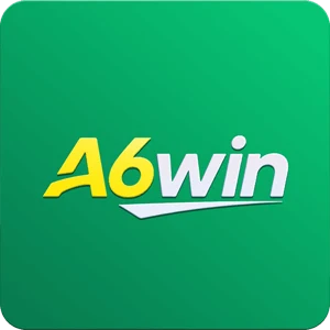 A6Win app icon: A6win in yellow and white lettering over a white swoosh on a green gradient tile
