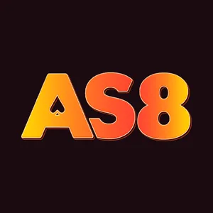 AS8 header wordmark: orange-and-gold AS8 lettering placed on a dark maroon tile