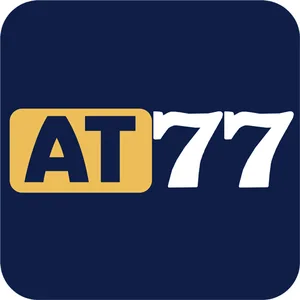 AT77 app icon: white AT and gold 77 wordmark on a navy tile