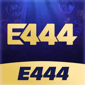 E444 app icon: gold E444 lettering with a small E444 tag on a navy tile