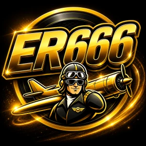 ER666 black and gold aviation game icon