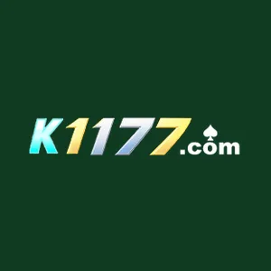 K1177 wordmark: gold K1177 .com lettering as shown in the lobby header, placed on a plain dark green tile
