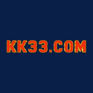 KK33 wordmark: red-gold KK33.COM lettering as shown in the site header, placed on a plain navy tile