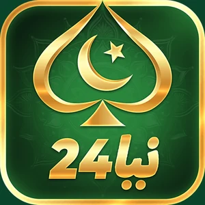 Naya24 app icon: a gold spade containing a crescent and star above نیا 24 lettering on a green tile