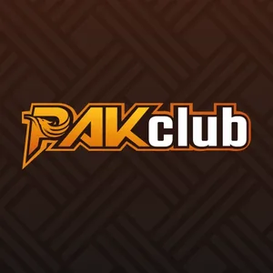PakClub app icon: orange PAK and white club lettering on a dark patterned tile