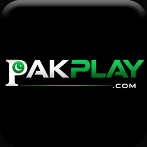 PakPlay app icon: white PAK and green PLAY lettering with a Pakistan crescent on a black tile