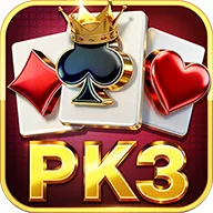 PK3867 app icon: spade, heart and diamond cards with a gold crown above the PK3 wordmark on a red-gold tile