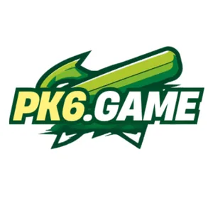 PK6 app icon: white PK6.GAME lettering over a green cricket pitch on a dark green tile