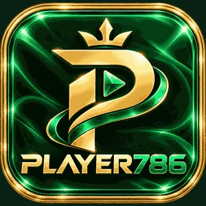 Player786 app icon: a gold crowned P above PLAYER786 lettering on a green tile