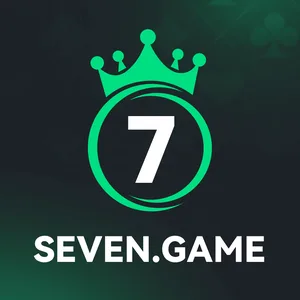 Seven Game app icon: green circled 7 with a crown above the SEVEN.GAME wordmark on a dark green tile