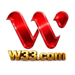 W33 app icon: a glossy red W above W33.com lettering on a dark tile