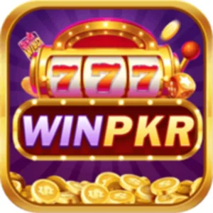 WinPKR app icon: 777 slot reels above the WINPKR wordmark with gold coins on a purple tile