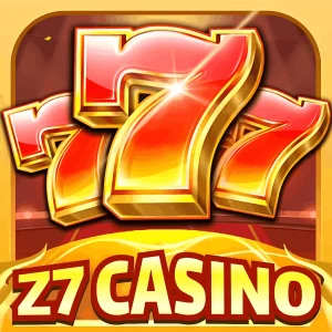 Z7 Casino app icon: three red and gold 7s above the words Z7 CASINO on a golden background
